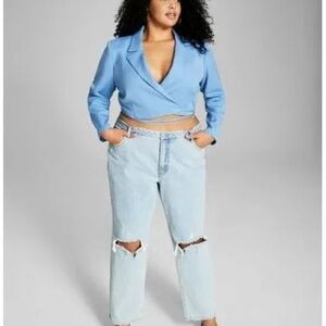 And Now This Blue Cropped Blazer Size XL